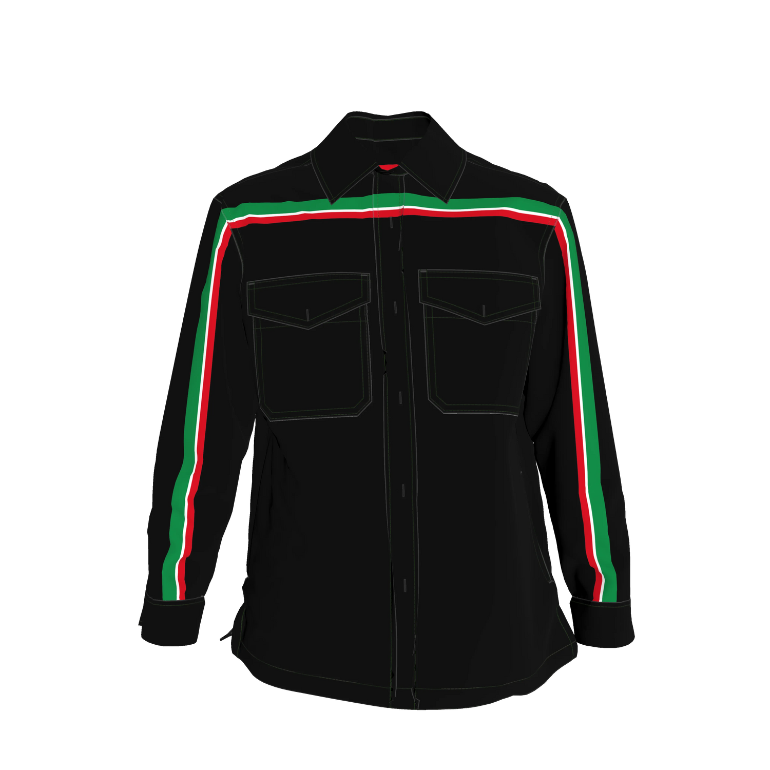 Italy MotoStripe™ Denim Shirt Jacket 🇮🇹⚫✨