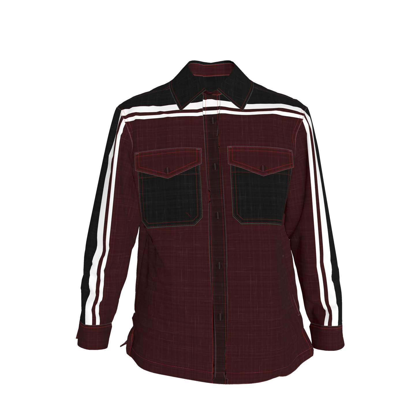 Dark Crimson MotoStripe™ Shirt Jacket