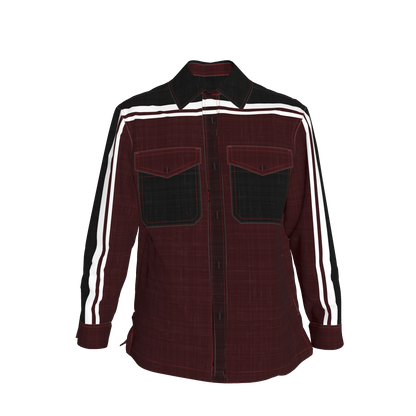 Dark Crimson MotoStripe™ Shirt Jacket