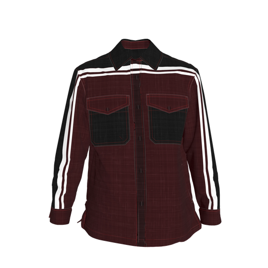 Dark Crimson MotoStripe™ Shirt Jacket
