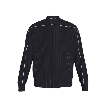 The Navy Pinstripe Snap Fleece Baseball Jacket ⚾💙