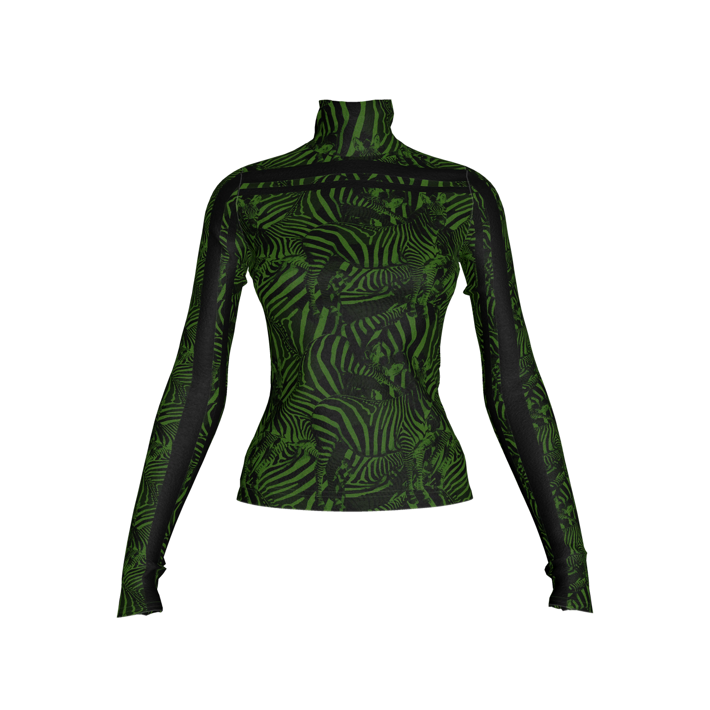 🦓💚 Green Zebra MotoStripe™ Turtleneck