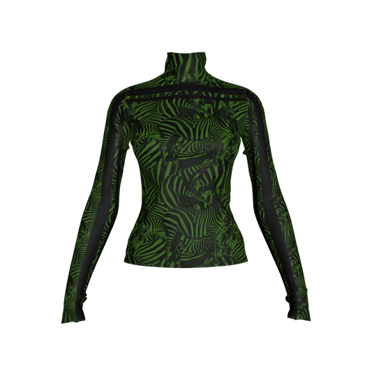 🦓💚 Green Zebra MotoStripe™ Turtleneck