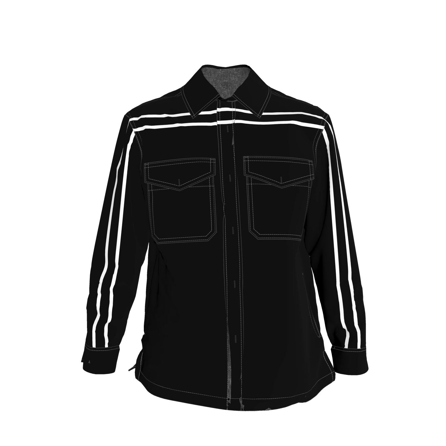 Black MotoStripe™ Organic Cotton Snap Shirt 