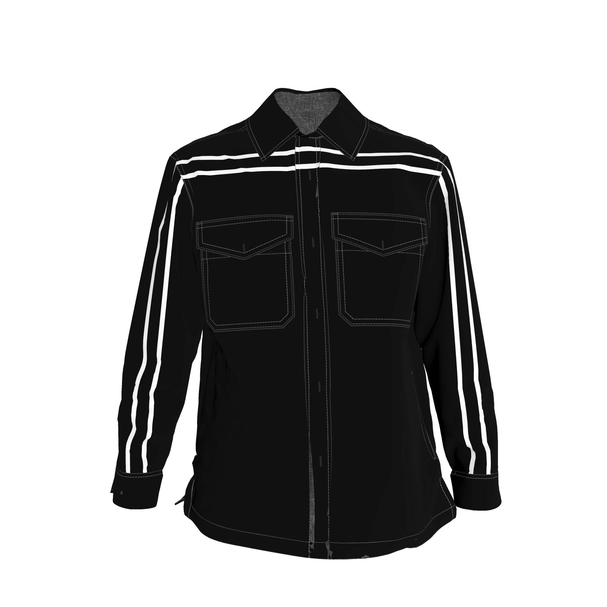 Black MotoStripe™ Organic Cotton Snap Shirt 