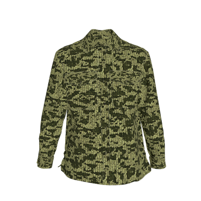 Forest Green🌲🧶Faux-Knit Denim Shirt Jacket 