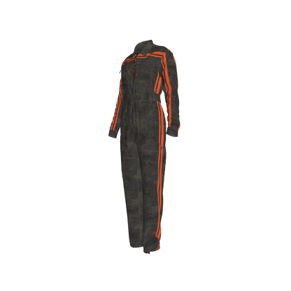 The Army Green Camo + Orange MotoStripe™ Jumpsuit