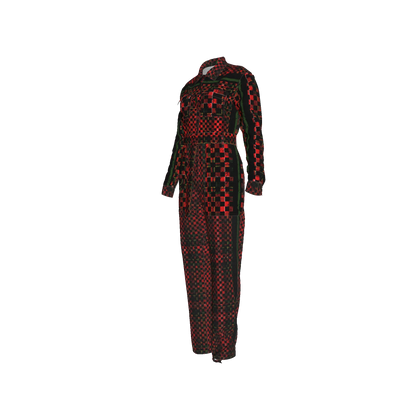 Tartan Chequed Splat MotoStripe™ Zip Jumpsuit