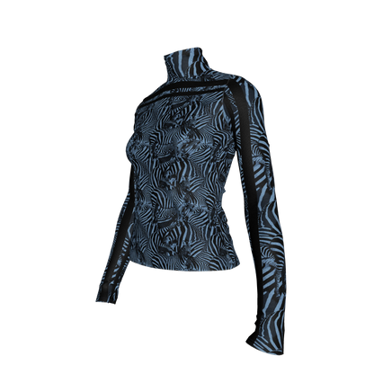 🦓💙 Blue Zebra MotoStripe™ Turtleneck
