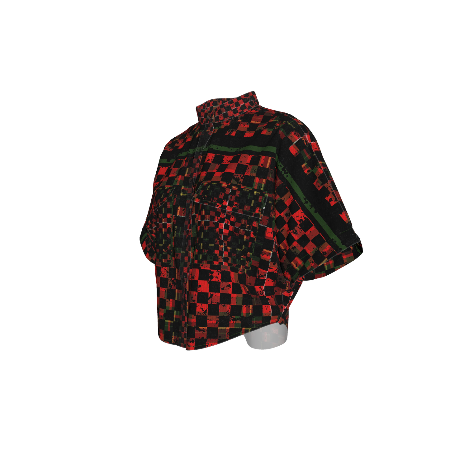 Tartan Chequed Splat MotoStripe™ Kimono Jacket