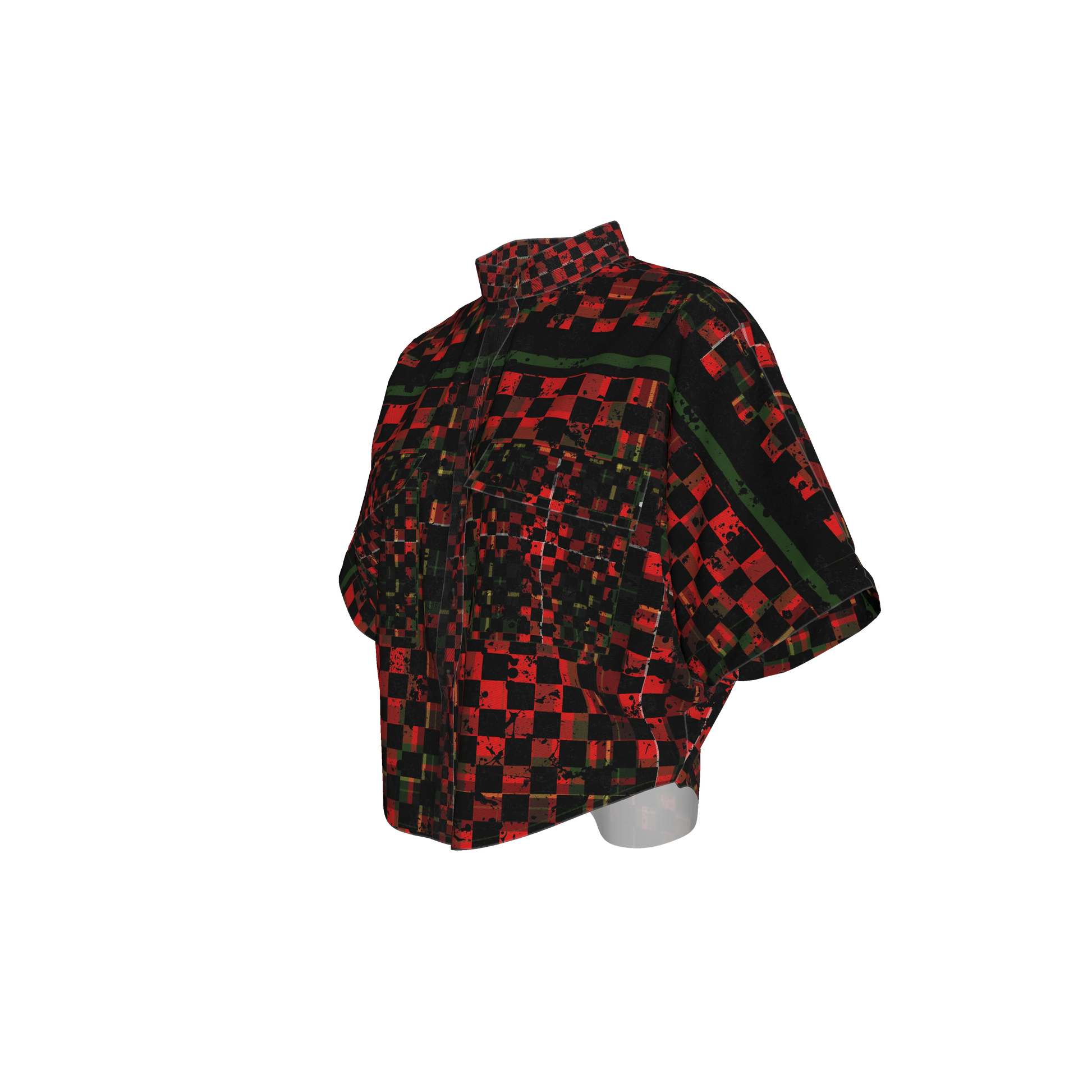 Tartan Chequed Splat MotoStripe™ Kimono Jacket