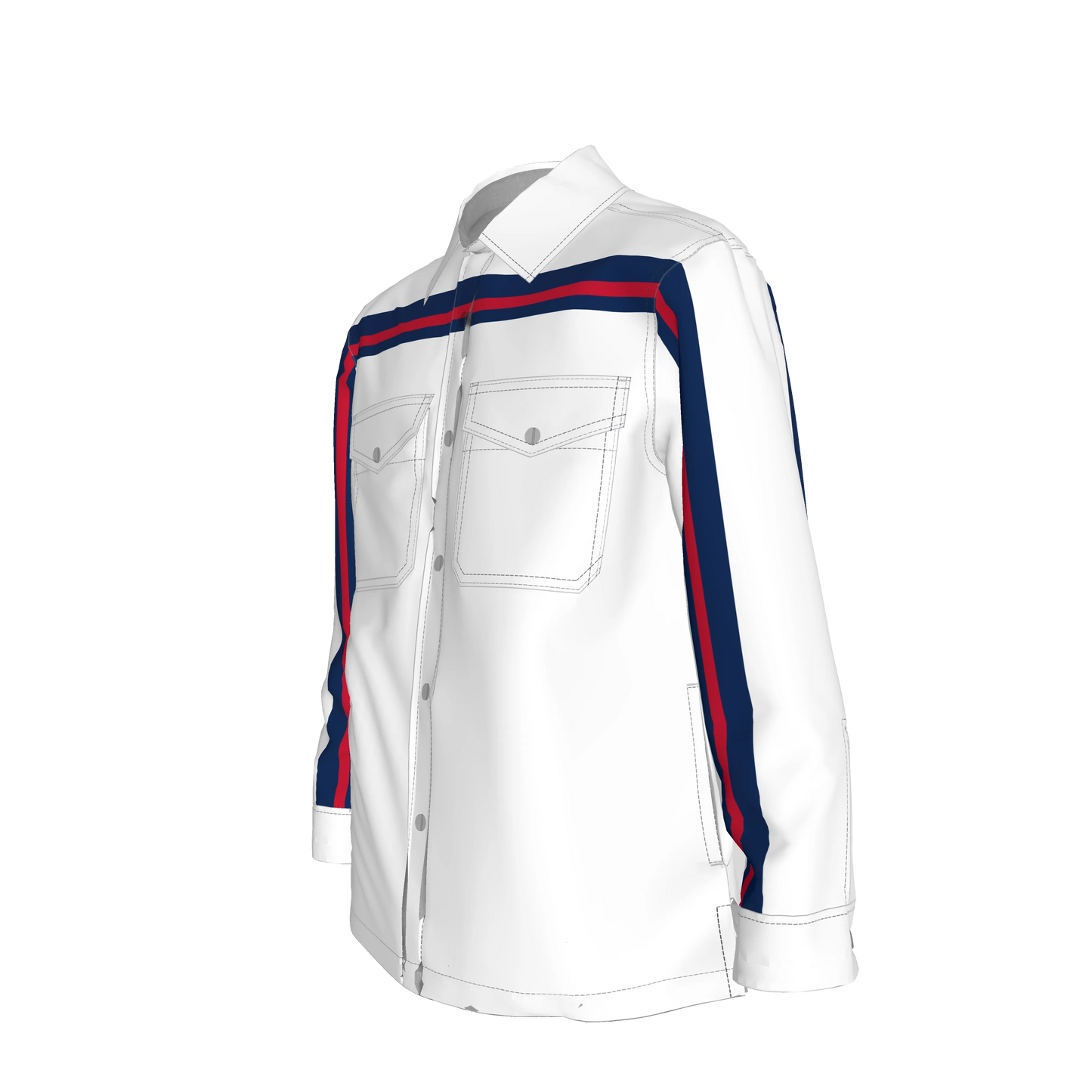 Blue & Red MotoStripe™ Snap Shirt Jacket