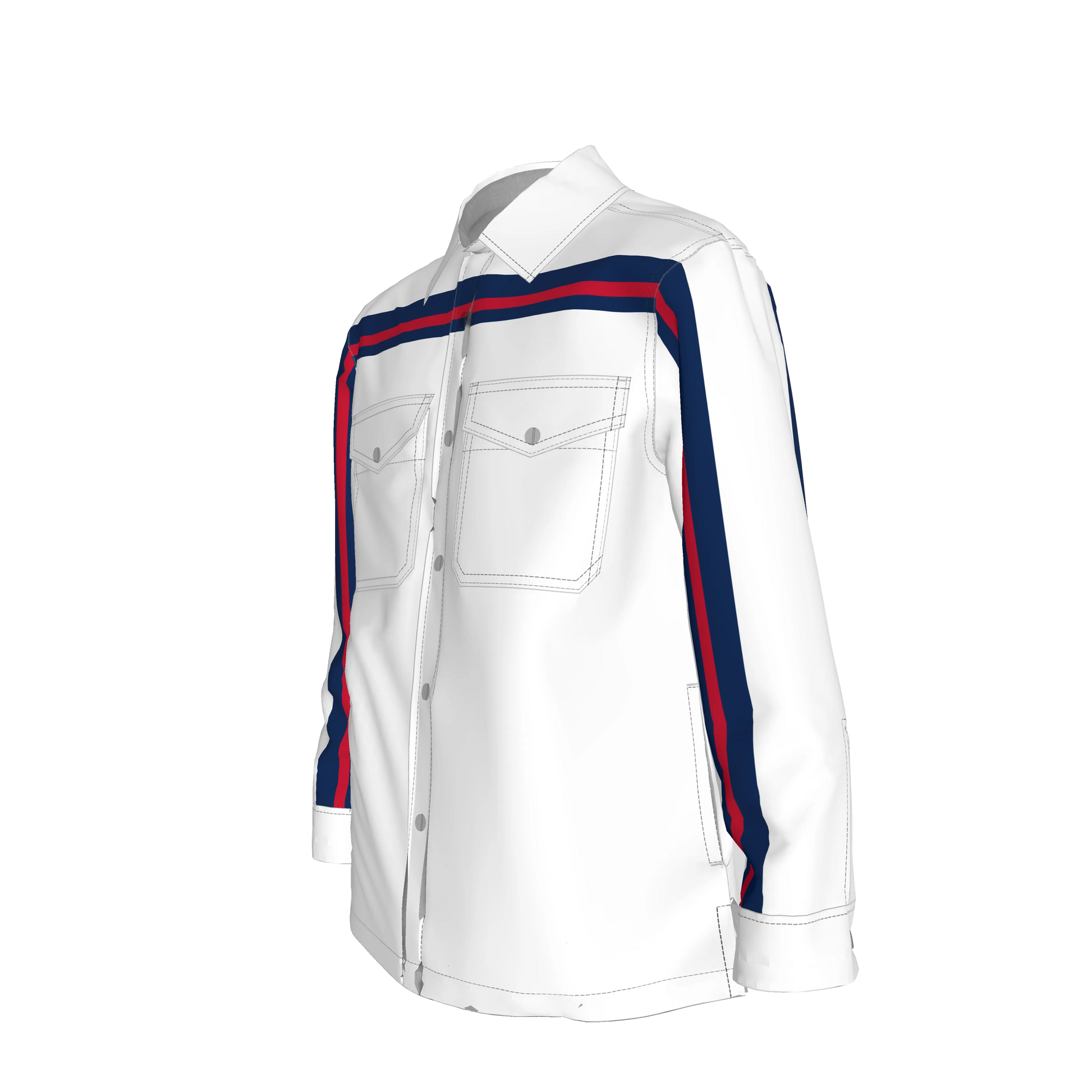 Blue & Red MotoStripe™ Snap Shirt Jacket