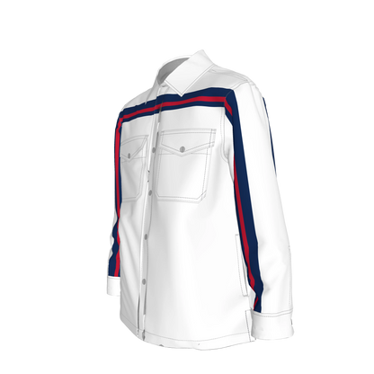 Blue & Red MotoStripe™ Snap Shirt Jacket
