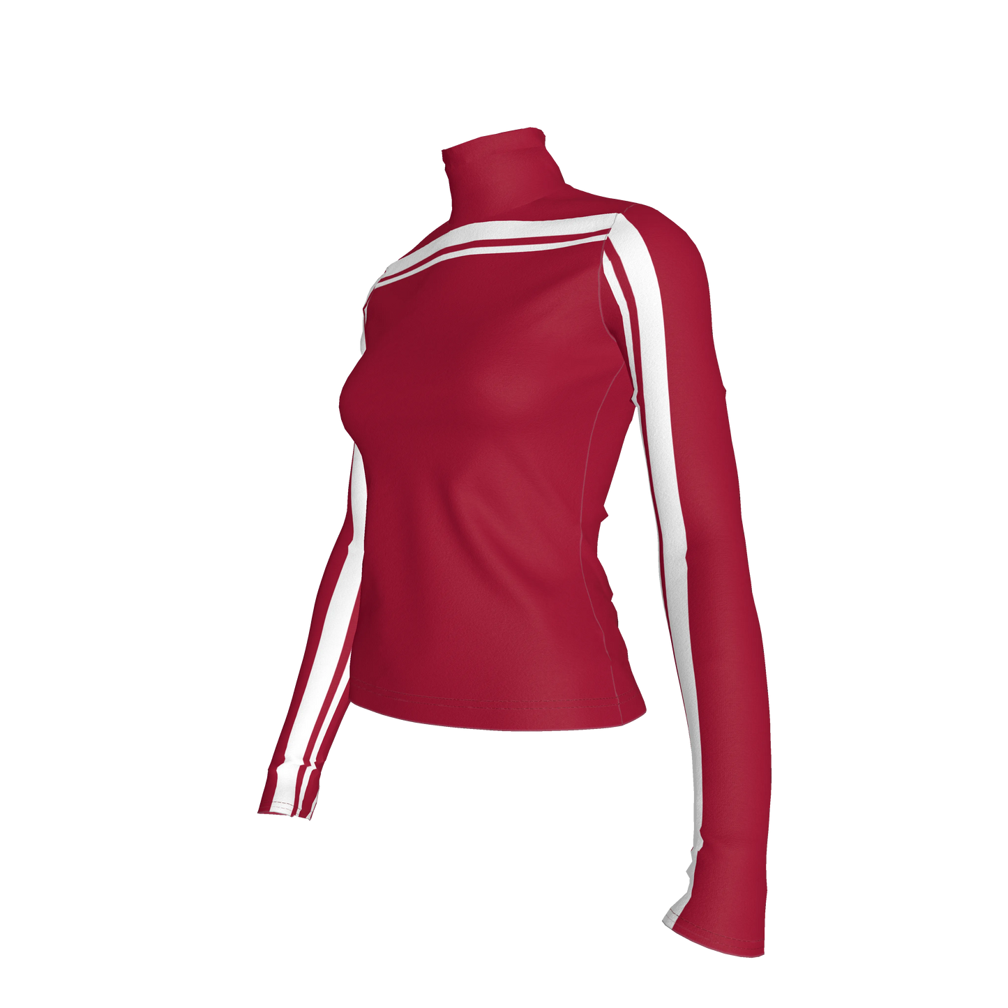 ❤️🤍 Crimson Red + White MotoStripe™ Turtleneck 