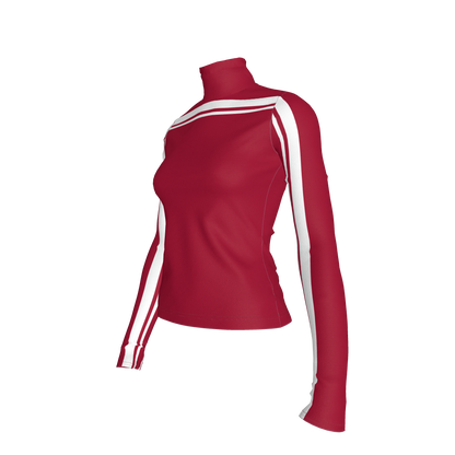 ❤️🤍 Crimson Red + White MotoStripe™ Turtleneck 