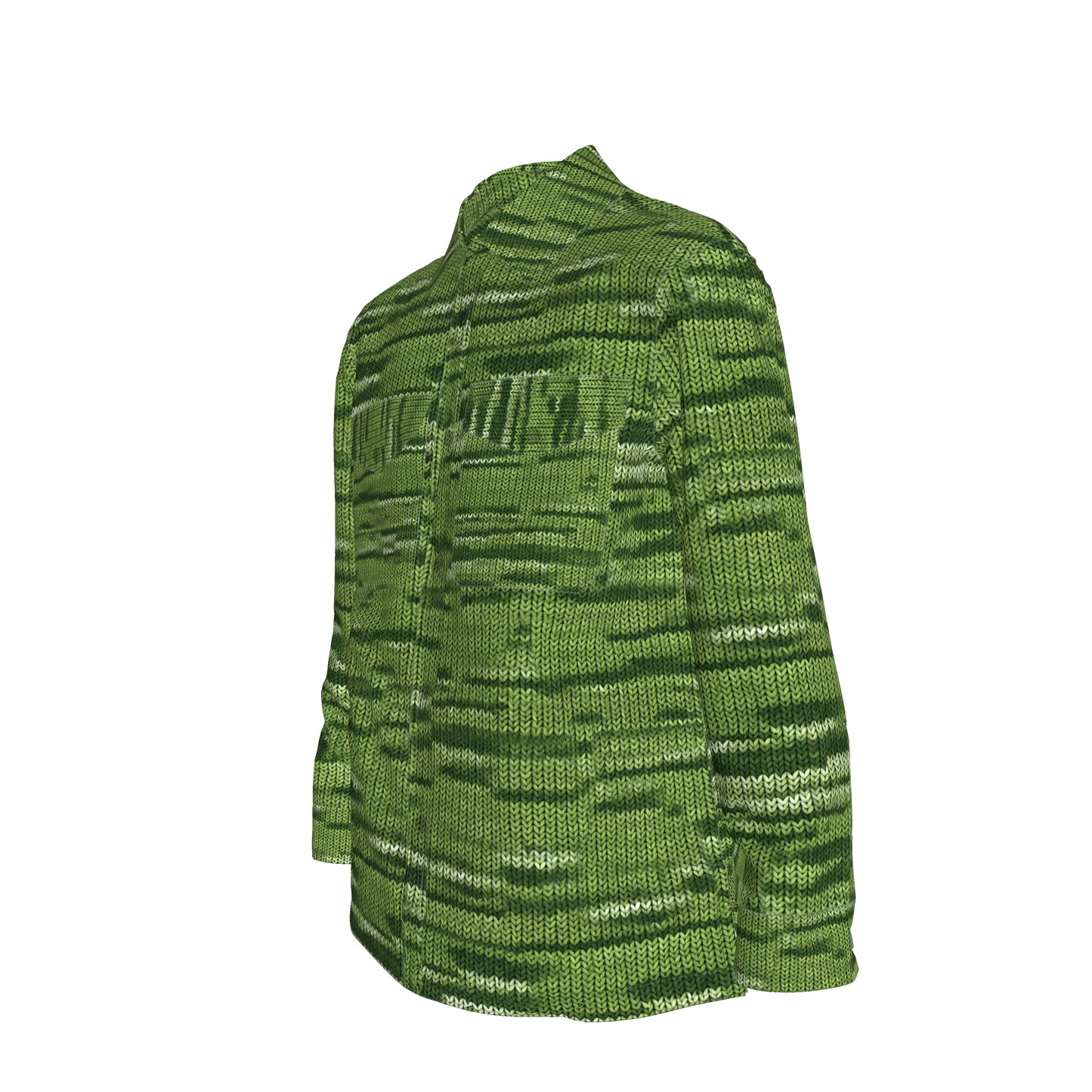 Green🌱🧶Knit Shirt Jacket — Variegated Corduroy Faux Knit 🌿🟩