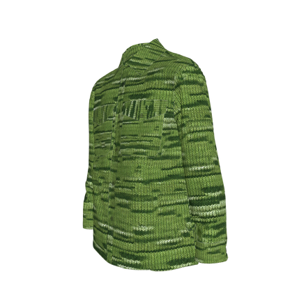 Green🌱🧶Knit Shirt Jacket — Variegated Corduroy Faux Knit 🌿🟩