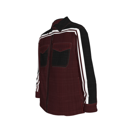 Dark Crimson MotoStripe™ Shirt Jacket