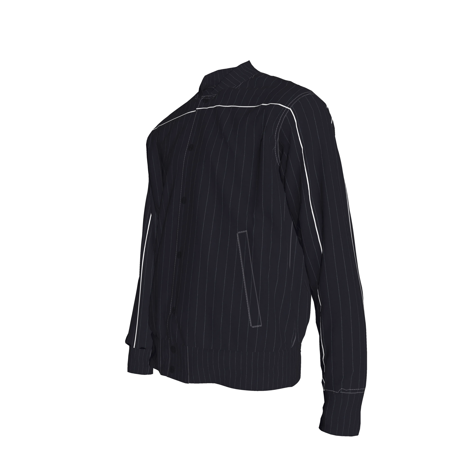 The Navy Pinstripe Snap Fleece Baseball Jacket ⚾💙