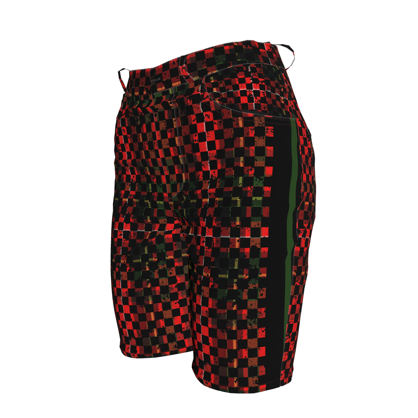 Chequered Splat MotoStripe™ Jean Shorts