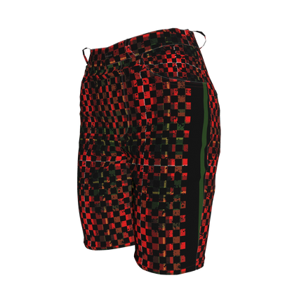 Chequered Splat MotoStripe™ Jean Shorts