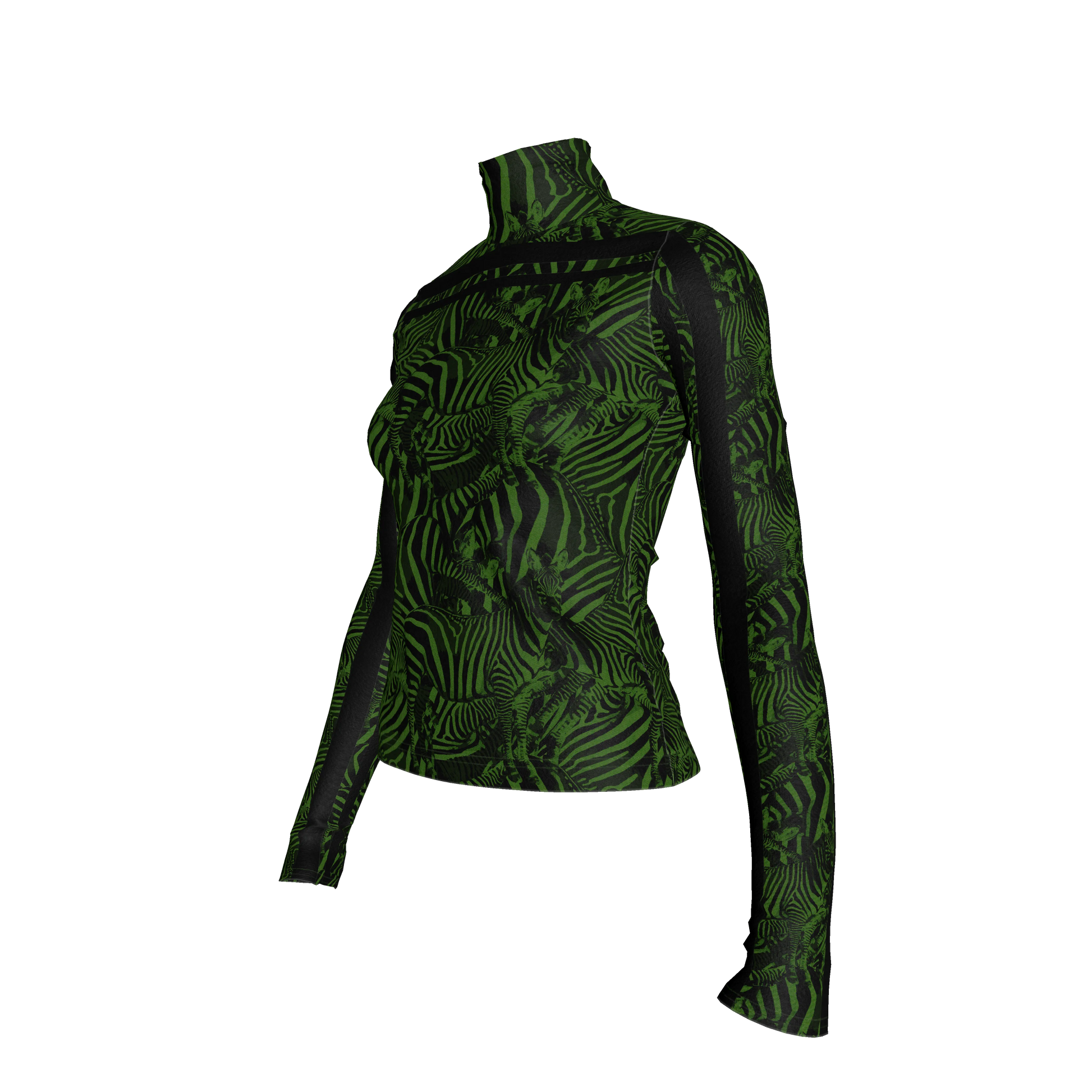 🦓💚 Green Zebra MotoStripe™ Turtleneck
