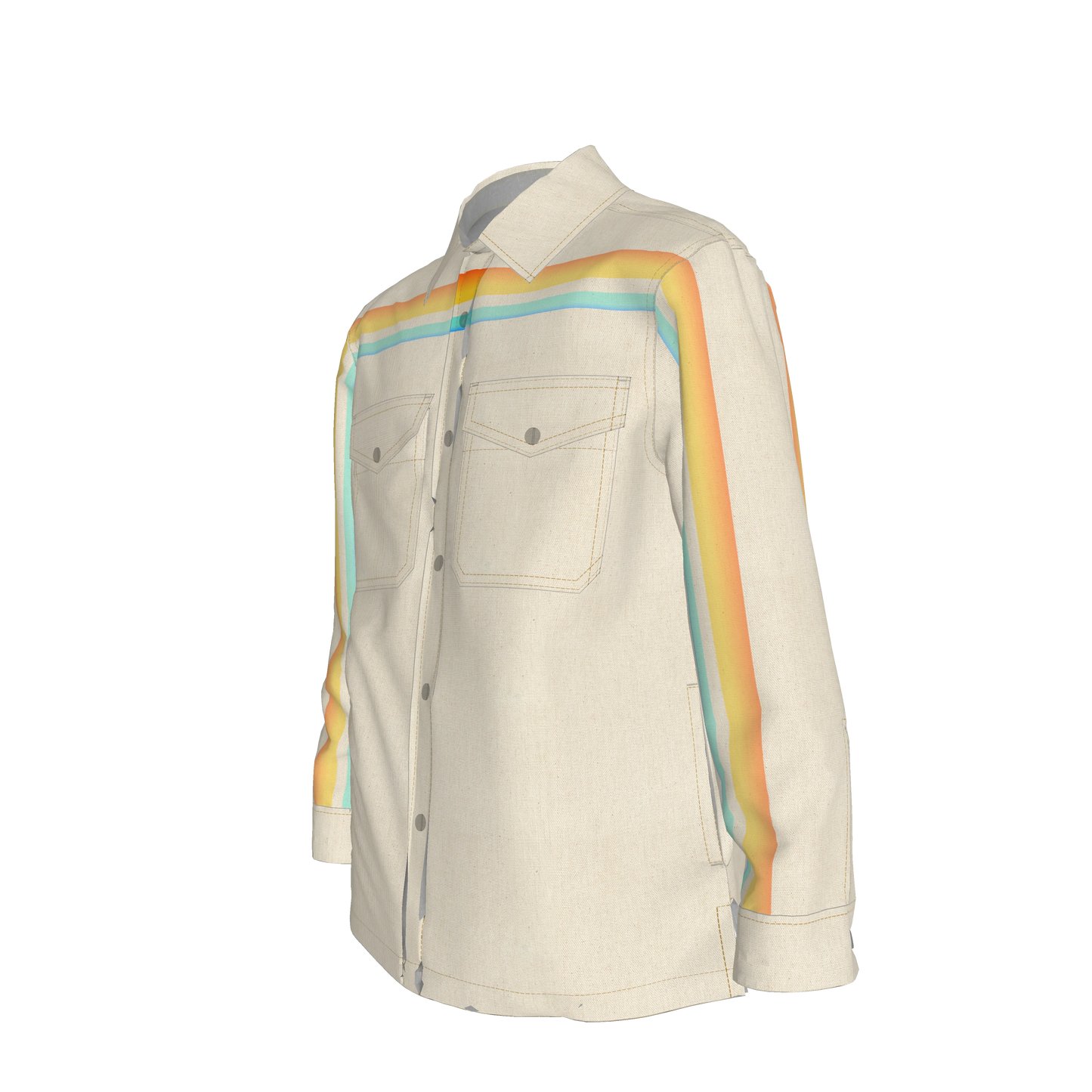 Sunset Sea MotoStripe™ Snap Shirt Jacket