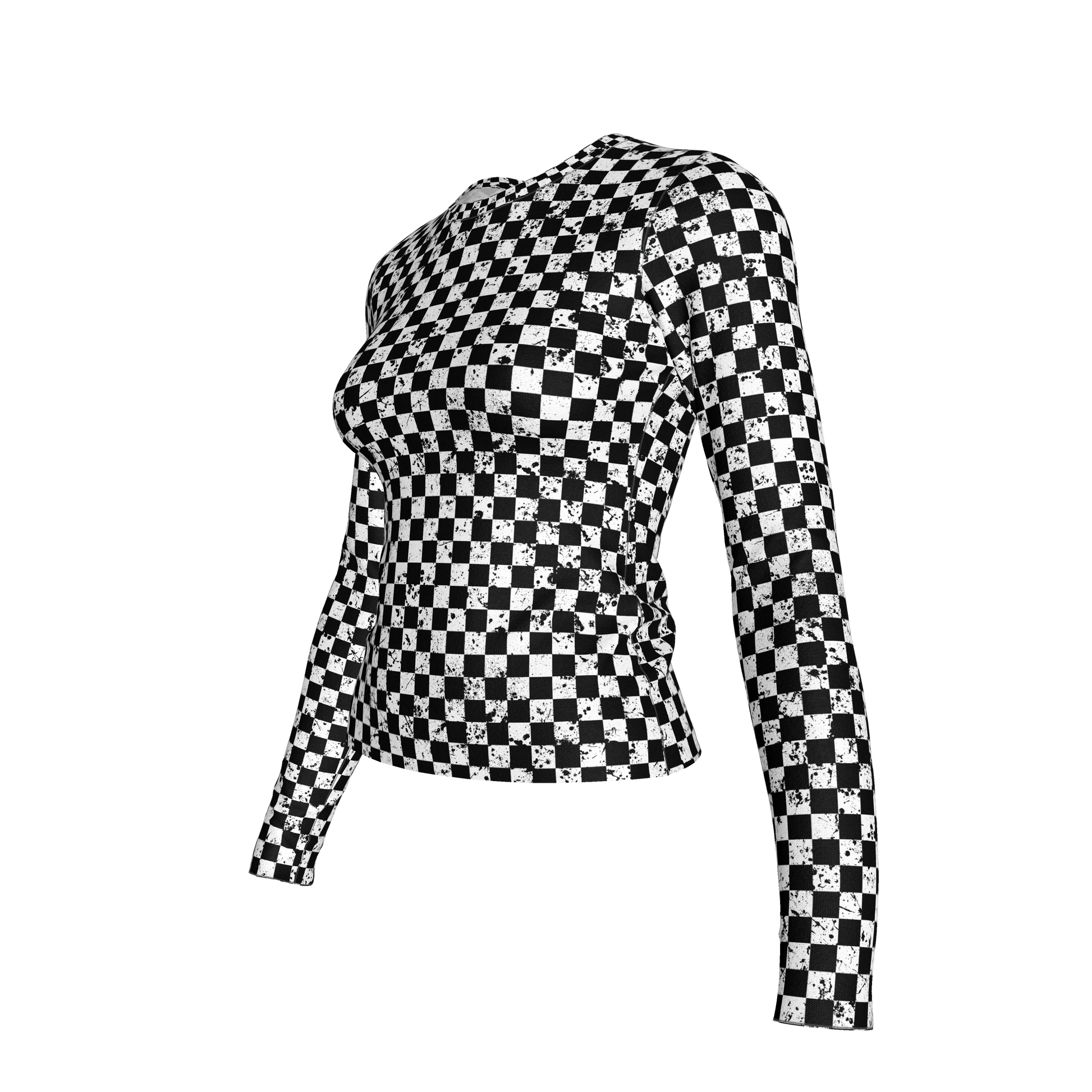 Chequered Splat Long Sleeve Tshirt