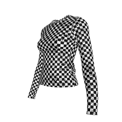 Chequered Splat Long Sleeve Tshirt