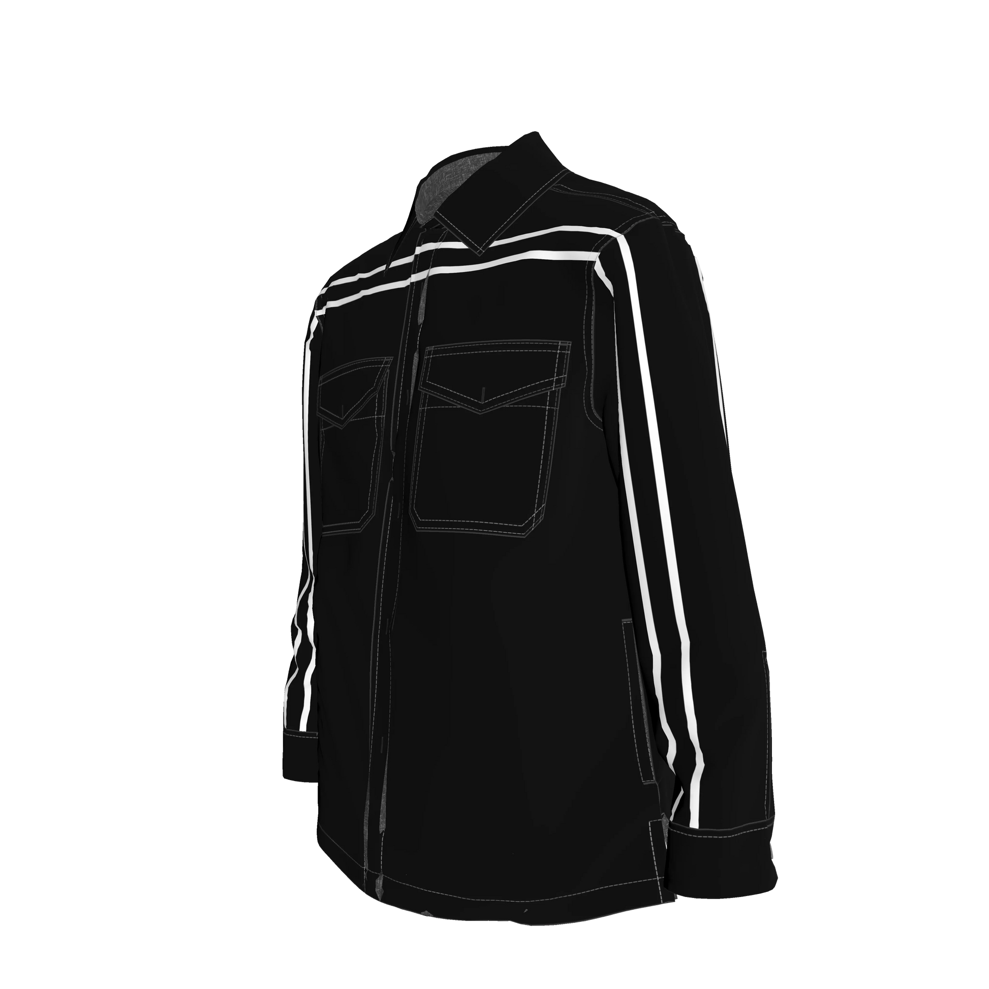 Black MotoStripe™ Organic Cotton Snap Shirt 