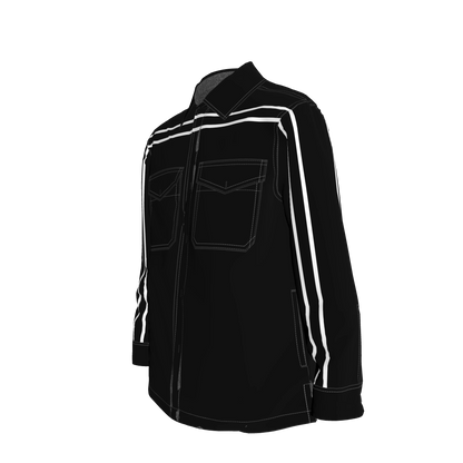 Black MotoStripe™ Organic Cotton Snap Shirt 