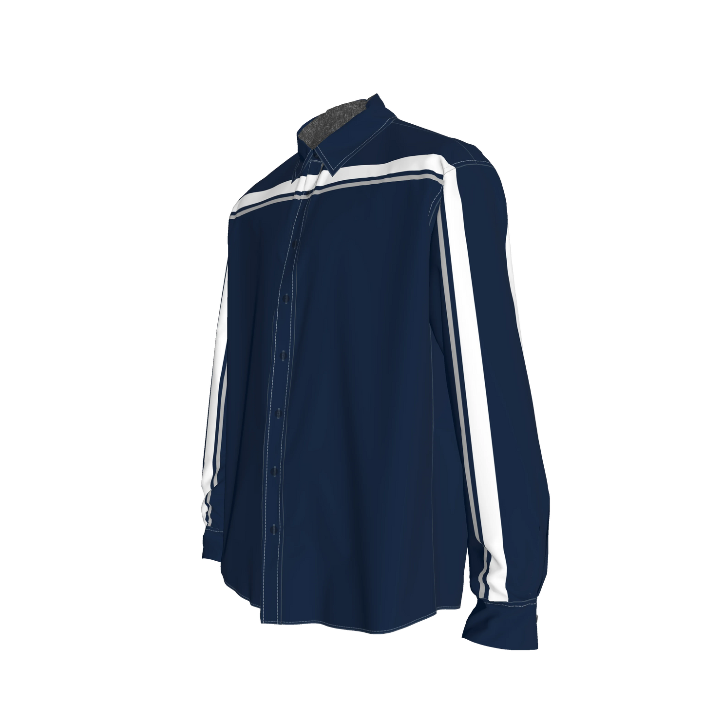 Navy MotoStripe™ Oversized Men’s Button-Down Shirt 💙⚡