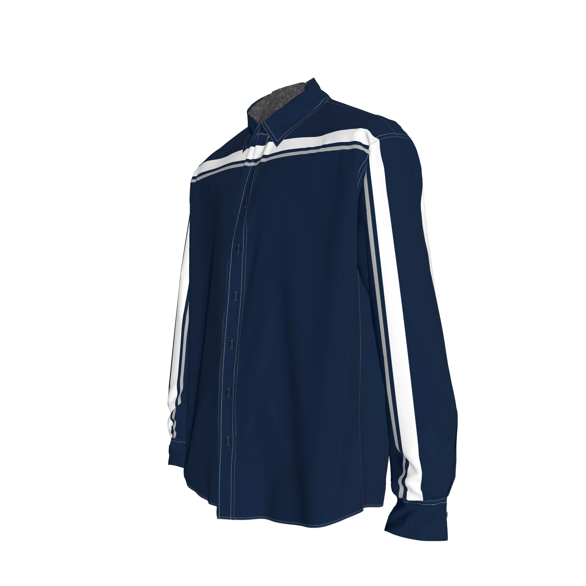 Navy MotoStripe™ Oversized Men’s Button-Down Shirt 💙⚡