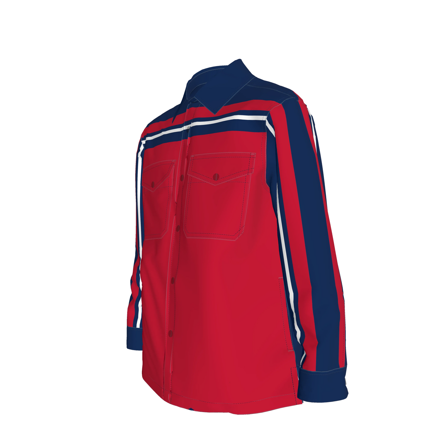 Red, White & Blue MotoStripe™ Shirt Jacket 🟥⚪🟦🎉🏎️🏁