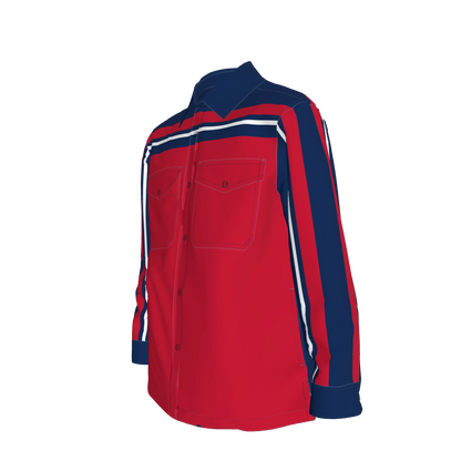 Red, White & Blue MotoStripe™ Shirt Jacket 🟥⚪🟦🎉🏎️🏁