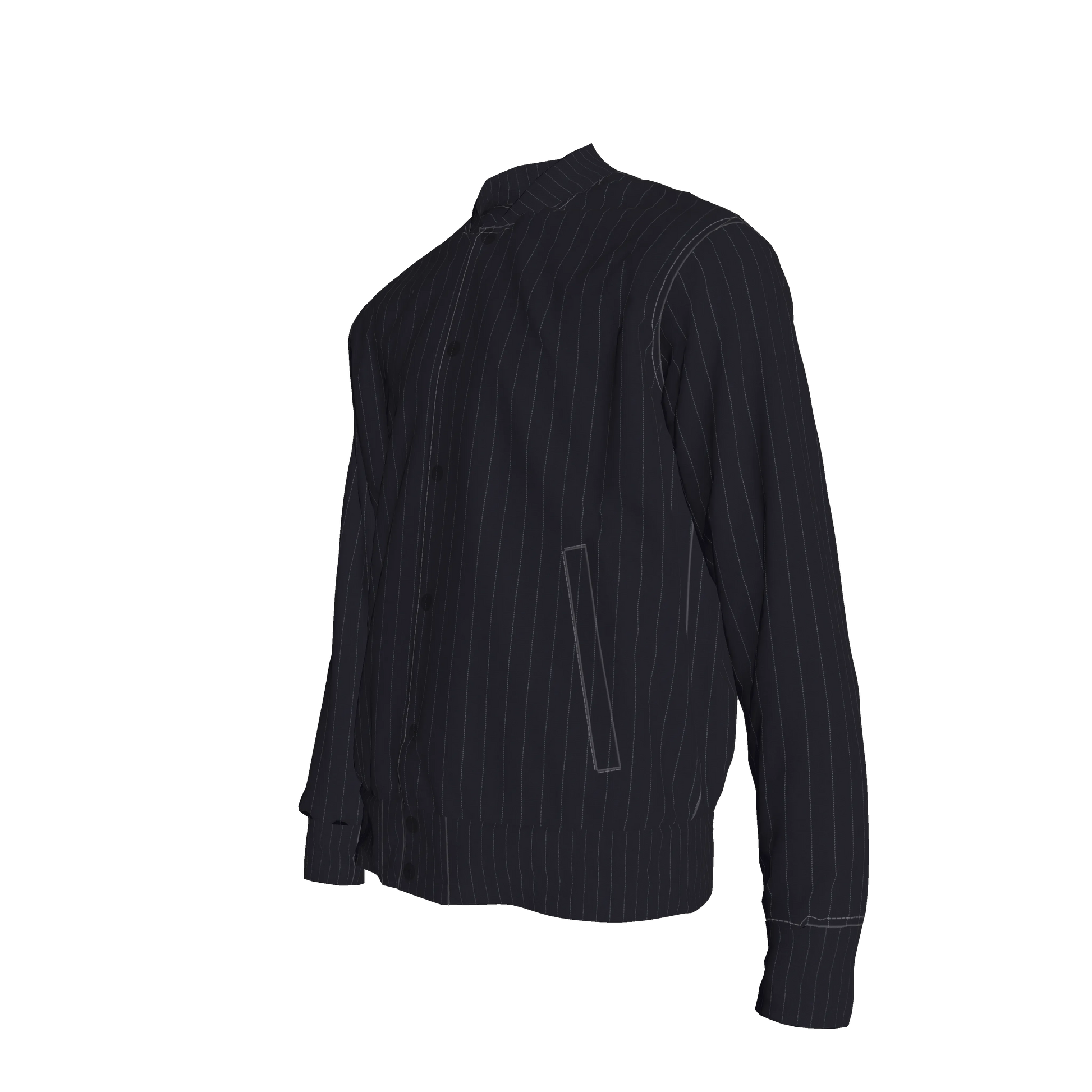 The Navy Pinstripe Snap Terry Baseball Jacket ⚾💙