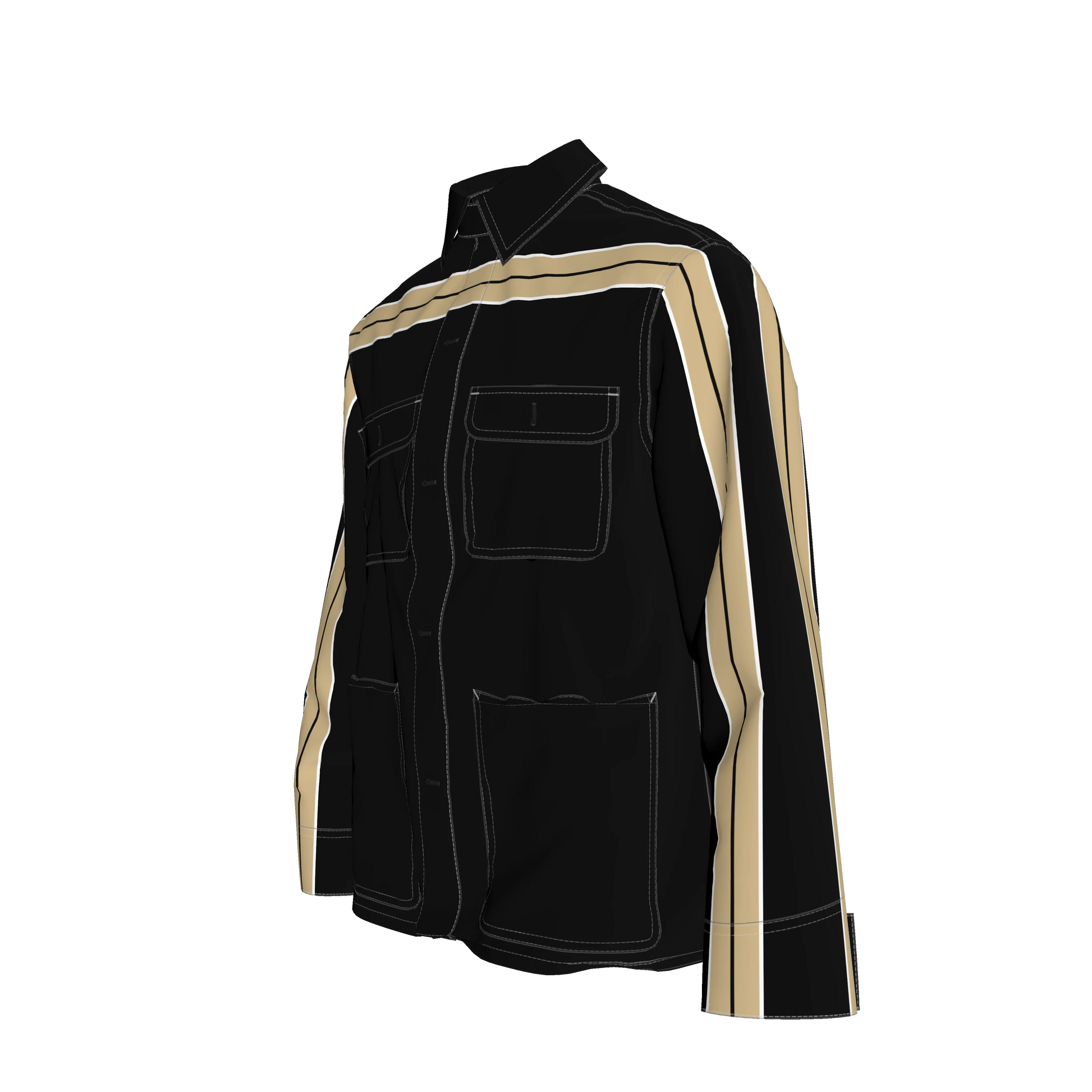 Thick Gold MotoStripe™ Black Chore Coat ⚜️🖤🏈