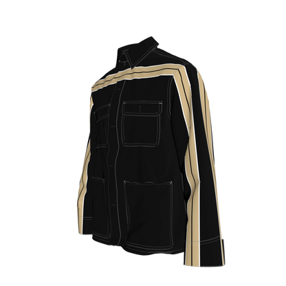 Thick Gold MotoStripe™ Black Chore Coat ⚜️🖤🏈