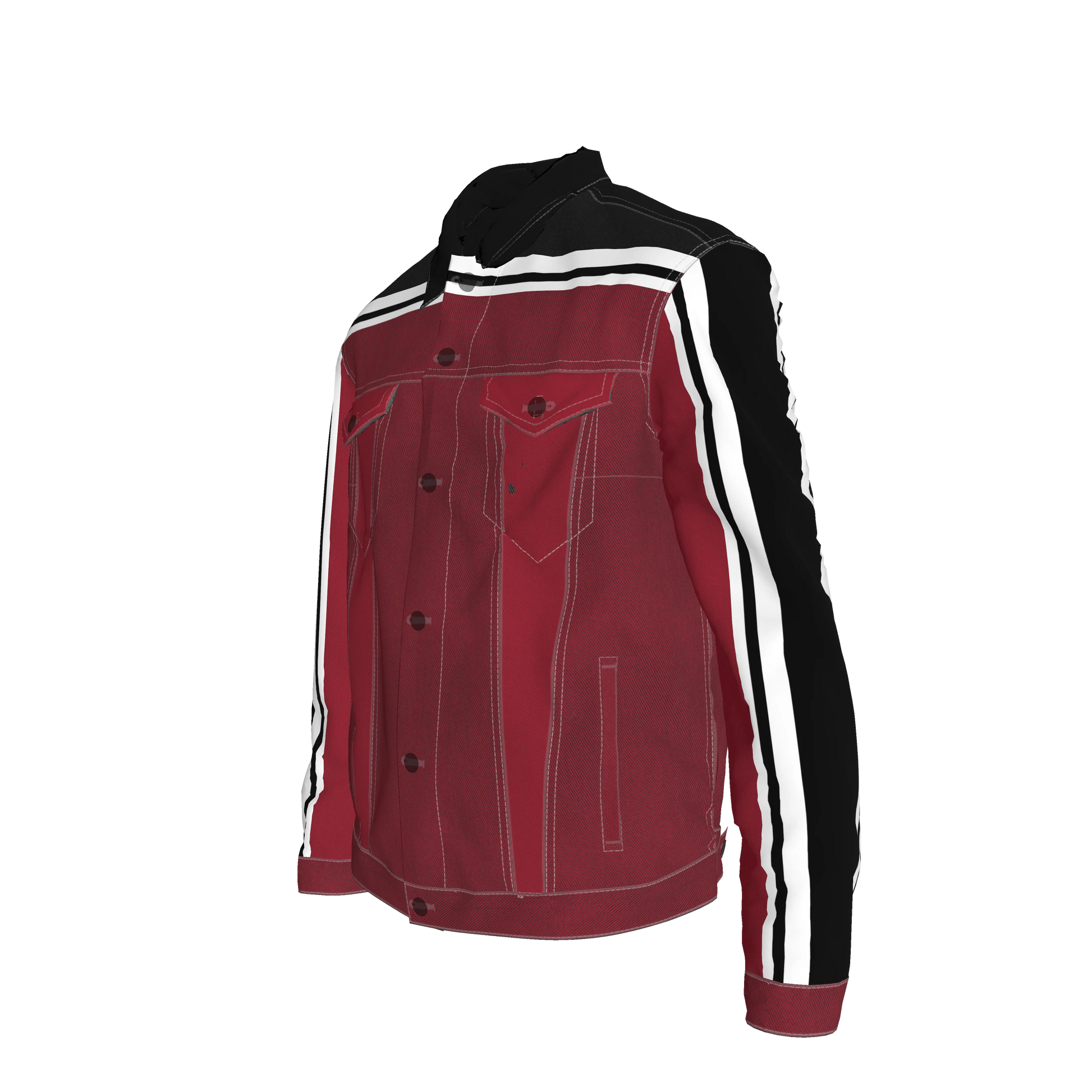Crimson MotoStripe™ Jean Jacket
