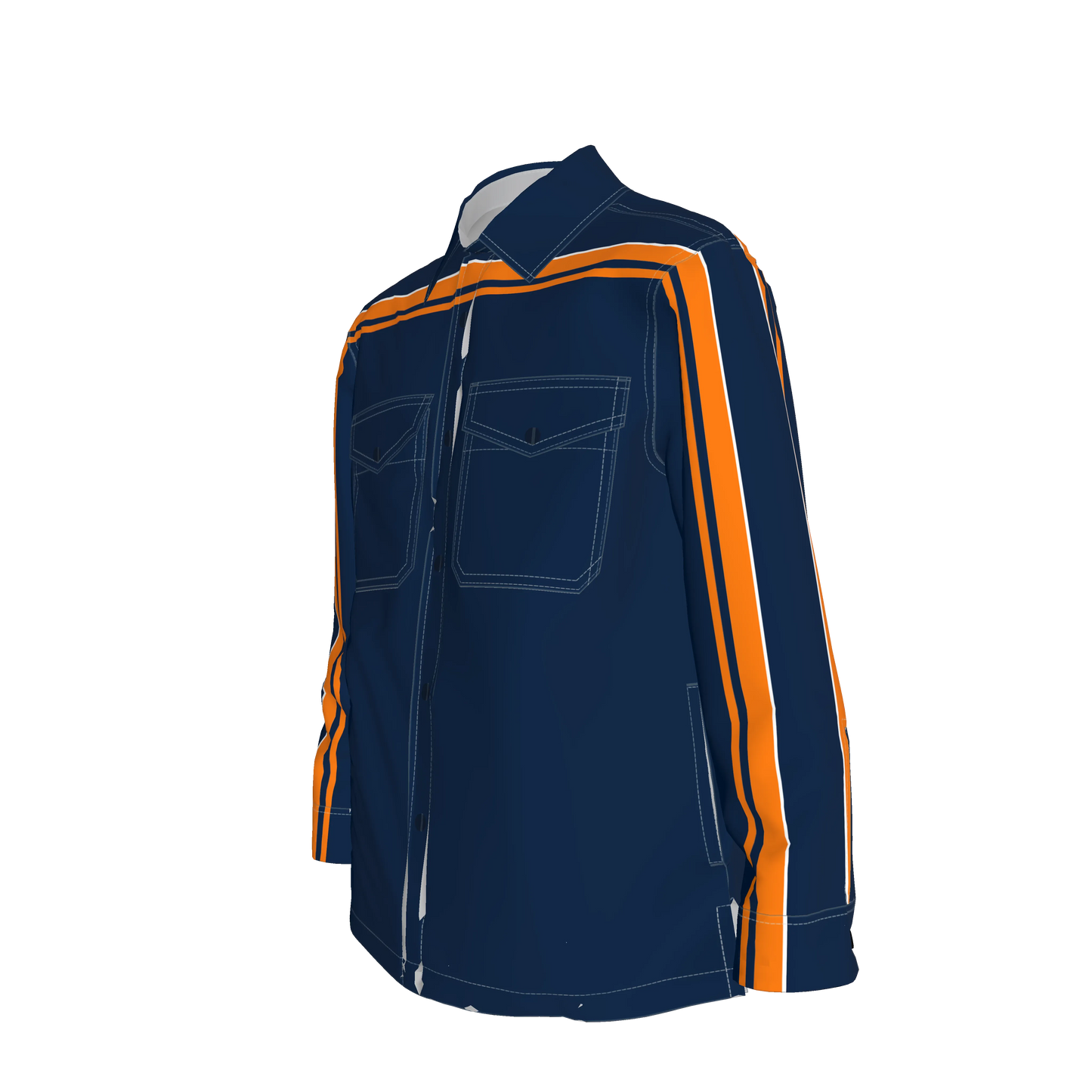 Navy & Orange MotoStripe™ Shirt Jacket Copy