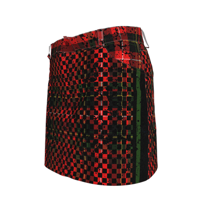 Tartan Check Splat MotoStripe™ Jean Skirt