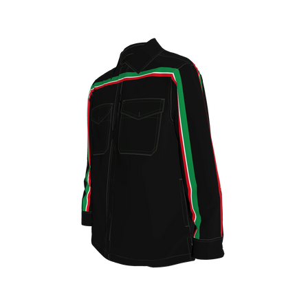 Italy MotoStripe™ Denim Shirt Jacket 🇮🇹⚫✨