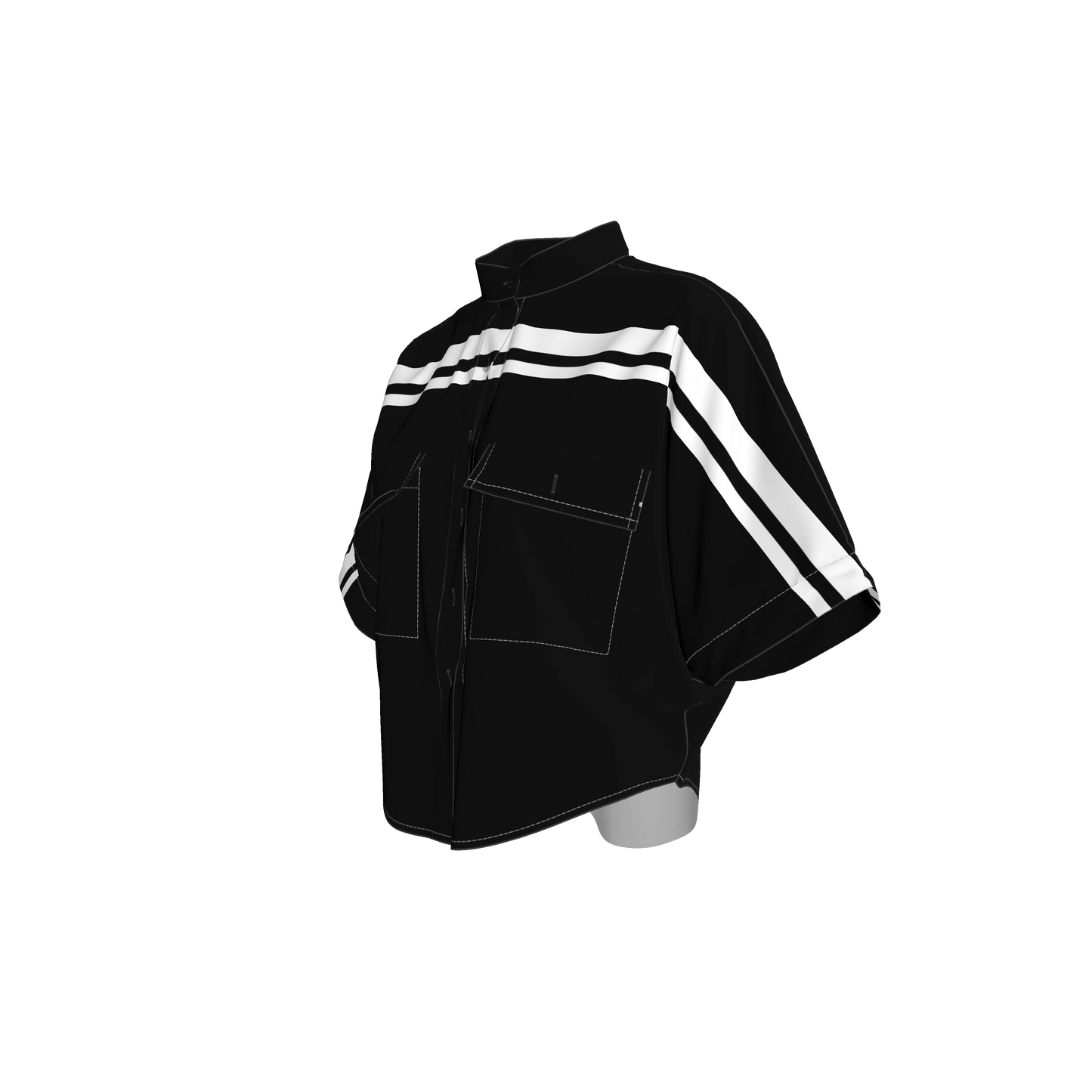 Black and White MotoStripe™ Kimono Jacket