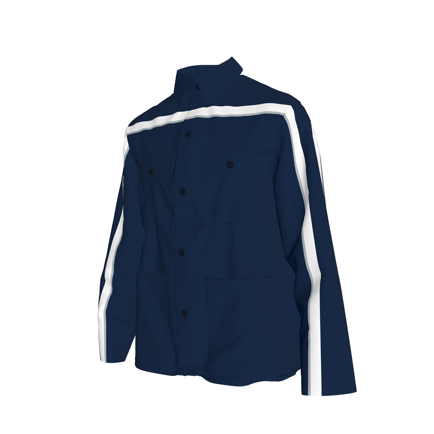 Navy Blue w/White Gray MotoStripe™ Coat