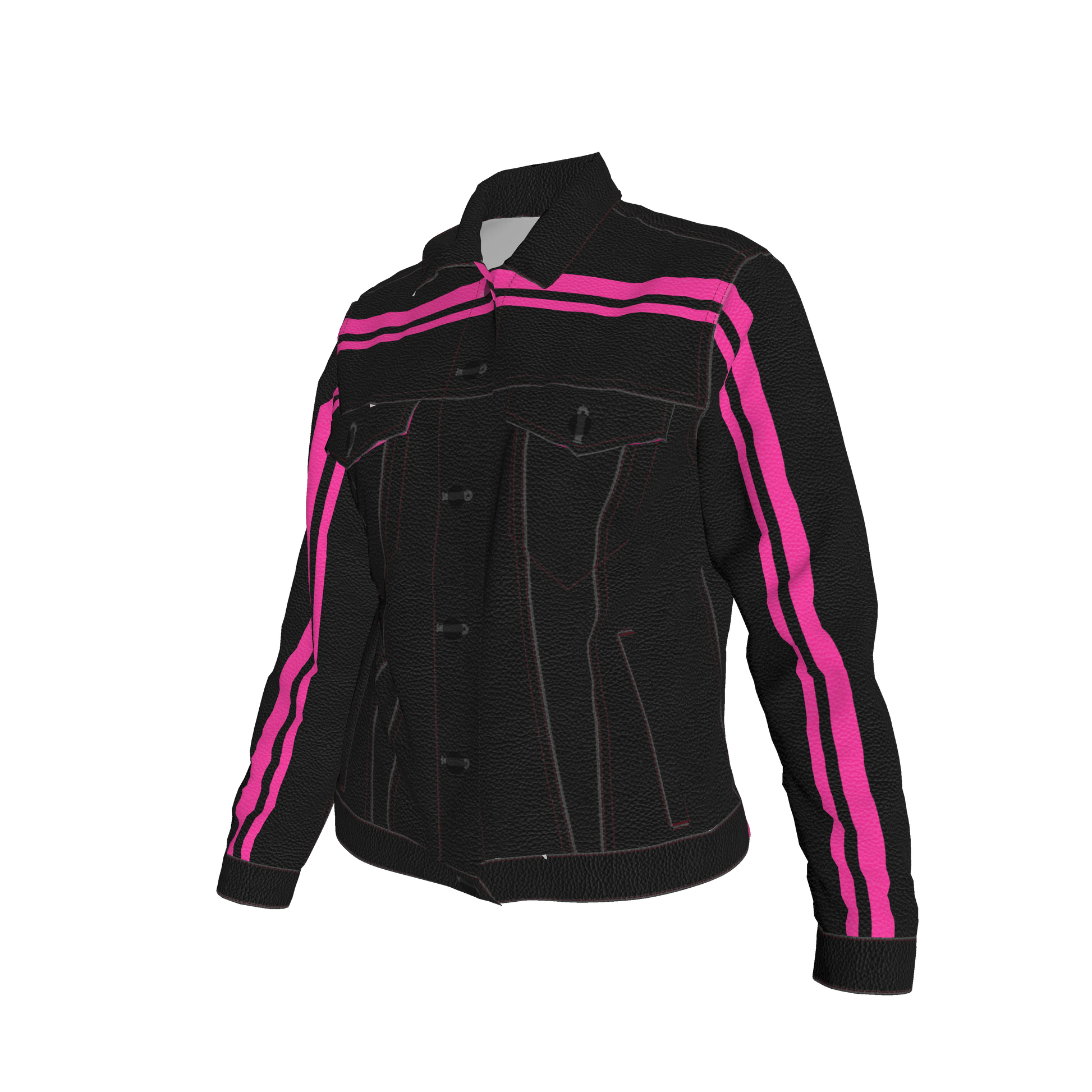 Pink MotoStripe™ Jean Jacket 🖤💖🏁