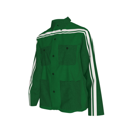 The Vintage Green MotoStripe™ Chore Coat 🌿🤍