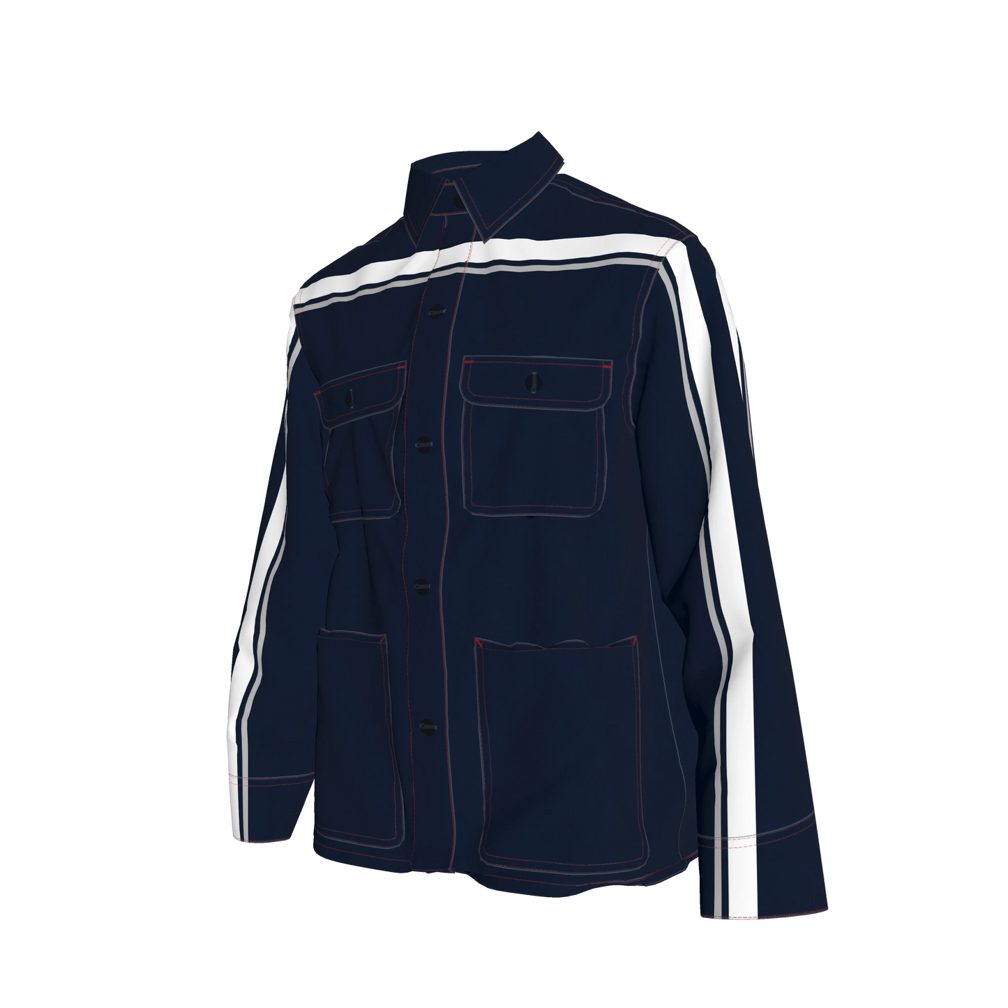 Navy w/White & Gray MotoStripe™ Coat
