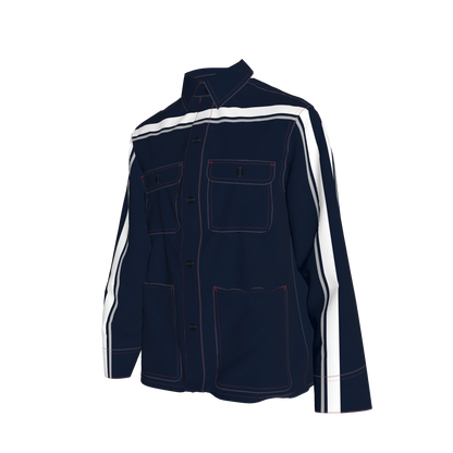 Navy w/White & Gray MotoStripe™ Coat
