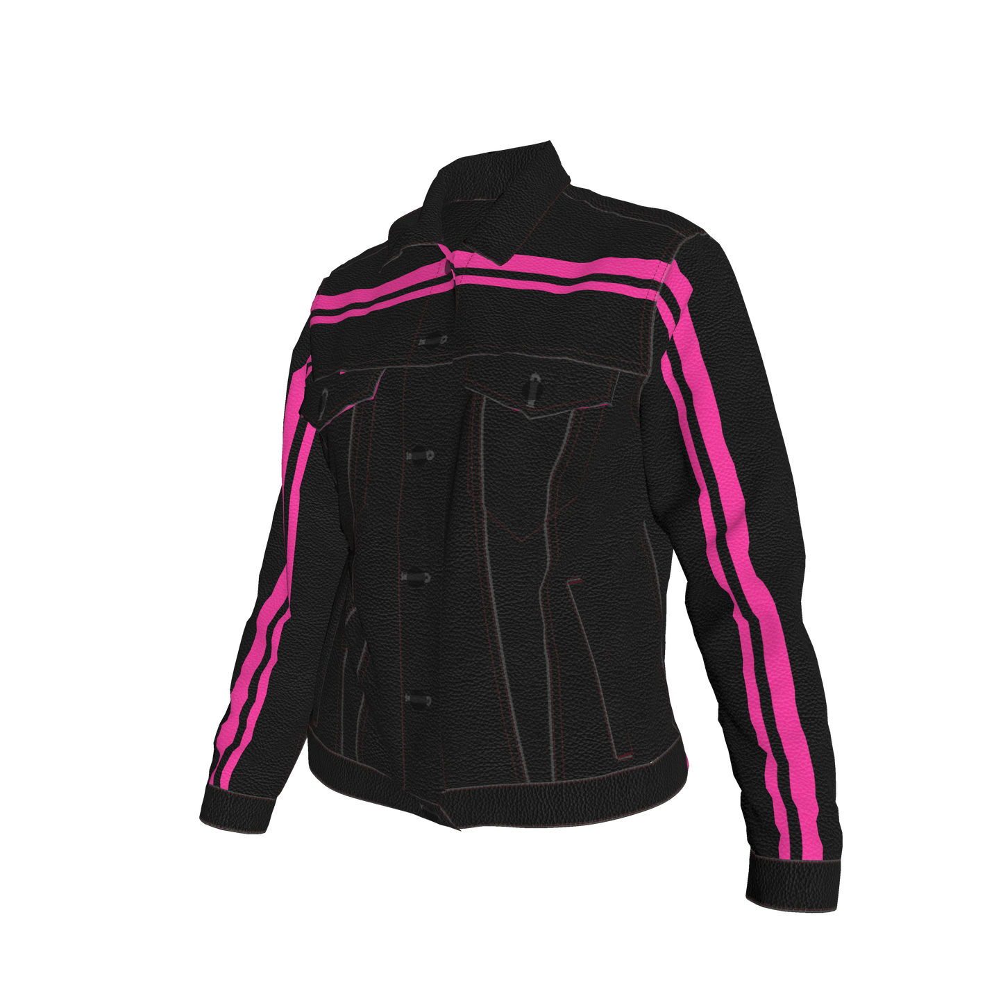 The Pink MotoStripe™ Jean Jacket 🖤💖🏁